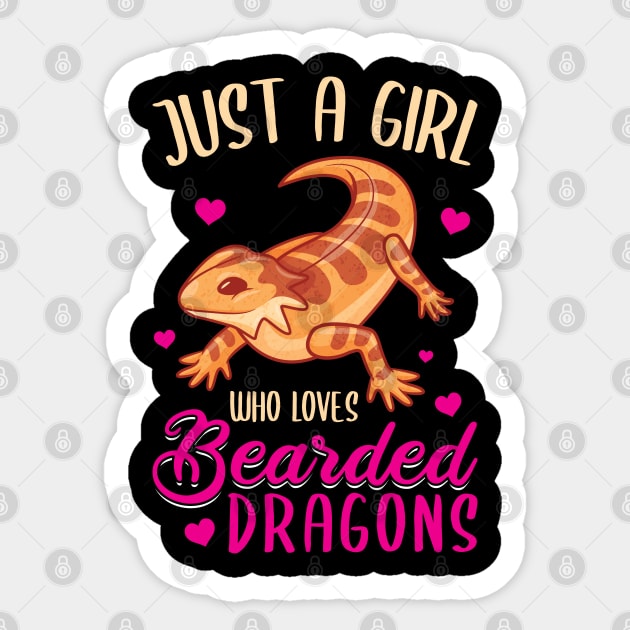 Just a Girl who loves Bearded Dragons Sticker by Peco-Designs